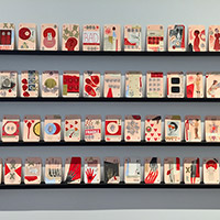 Megan Caldwell Chandler - <em>The Hand You’re Dealt</em> 52 handmade playing cards, Acrylic, ink, embossing & collage 5" x 3" x 0" 2019 $300