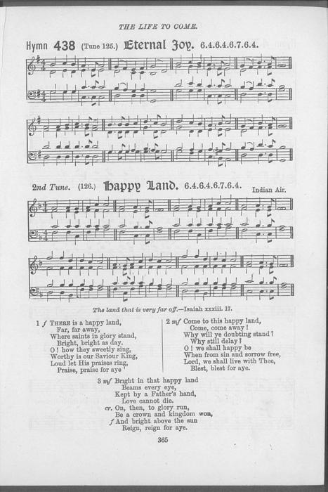 Score of There is a happy land