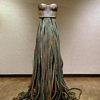 Susan Byrnes - <em>Medusa Dress</em> Cast iron bodice, manila rope skirt, iron and steel armature 72" x 48" x 48" 2018 $10,000