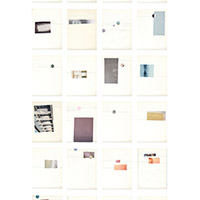 Kirsten Ledbetter - <em>Zwischen Momente</em> Paper, found images, cotton thread, straight pins 85" x 40" x 2" 2020 $800