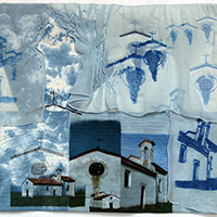 Barbara Triscari - <em>La Chiesa di Bolzano Vicentino</em> Fiber art: quilt 24.45" x 27.45" 2014 $1,250