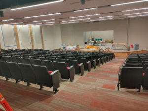 rows of seating in Vivian Auditorium with new renovation
